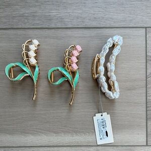 Elegant Gold and Pastel Hair Clip Set